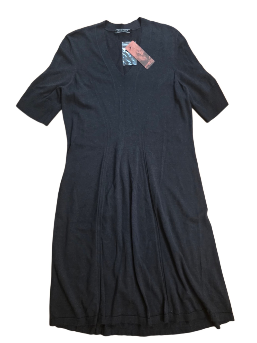 Peruvian Connection Black V-Neck Midi Dress